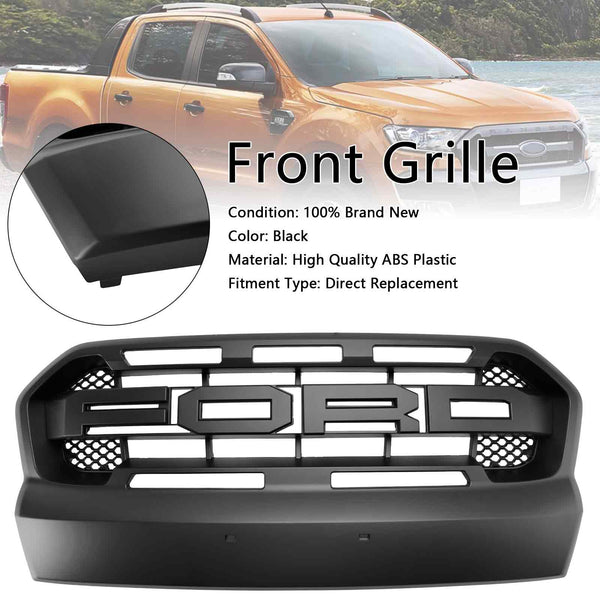 2015-2019 Ford Ranger T7 Raptor Style Front Bumper Grill Grille W/Led