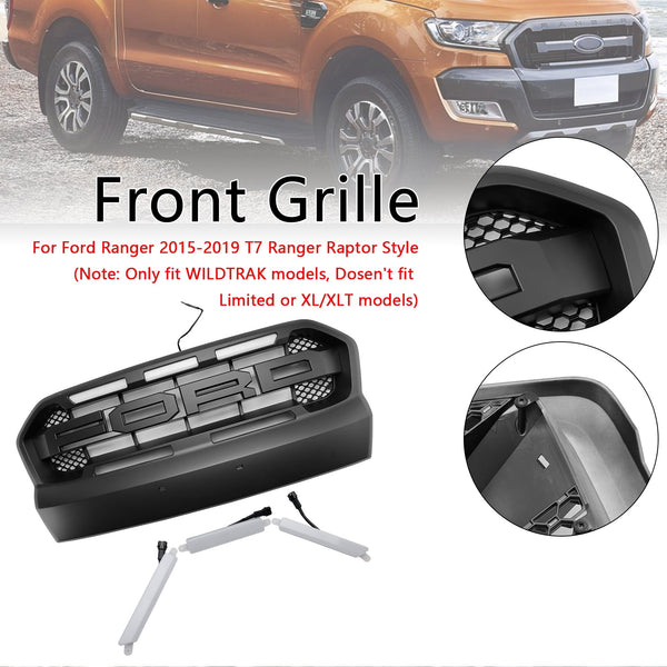 2015-2019 Ford Ranger T7 Raptor Style främre stötfångargrill med generisk led