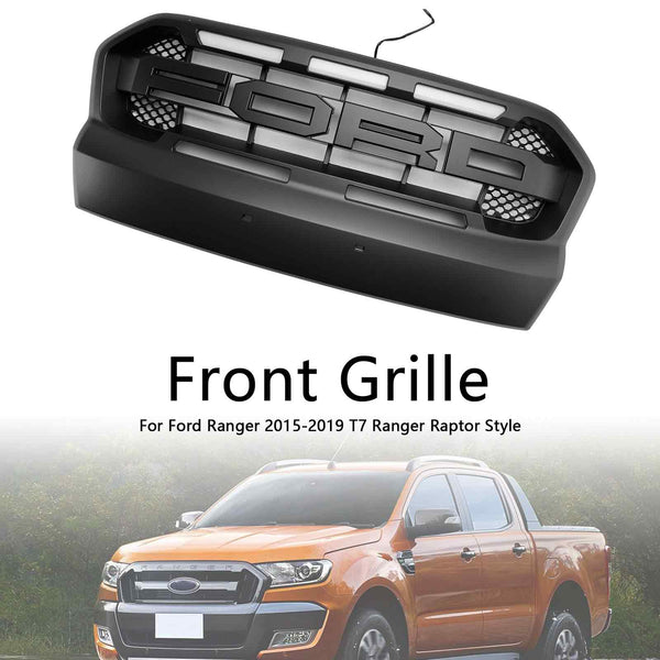 2015-2019 Ford Ranger T7 Raptor Style Front Bumper Grill Grille W/Led