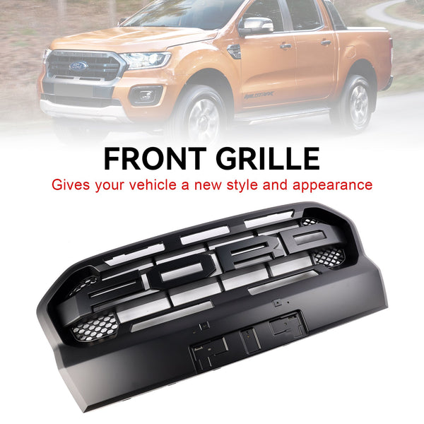 Ford Ranger T8 2019-2023 Raptor Style Matt Black Ranger Raptor Style Front Bumper Grille