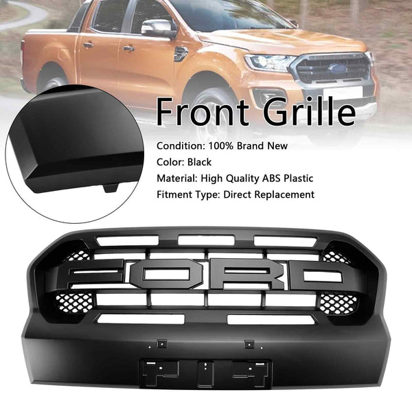 2019-2023 Ford Ranger T8 Raptor-stijl voorbumpergrille, grill met led, generiek