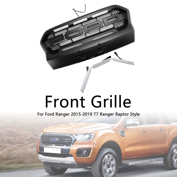 2019-2023 Ford Ranger T8 Raptor Style Front Bumper Grille Grill W/Led Generic