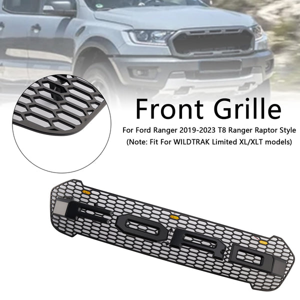 2019-2023 Ford Ranger T8 Raptor Style Front Bumper Grill Grill w/LED Generic