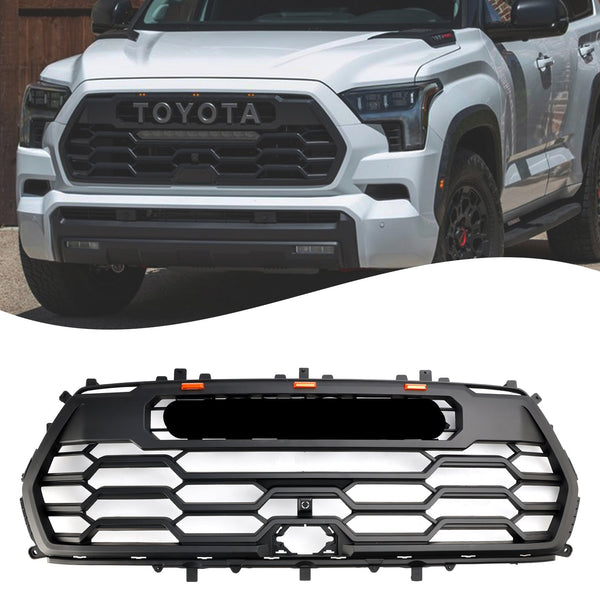 2022-2024 Toyota Sequoia Front Bumper Grill TRD PRO Style Black Grill