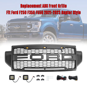 Ford 2021-2023 F250 F350 F550 Super Duty Raptor Style Front Bumper Grill W/LED Lights Generic