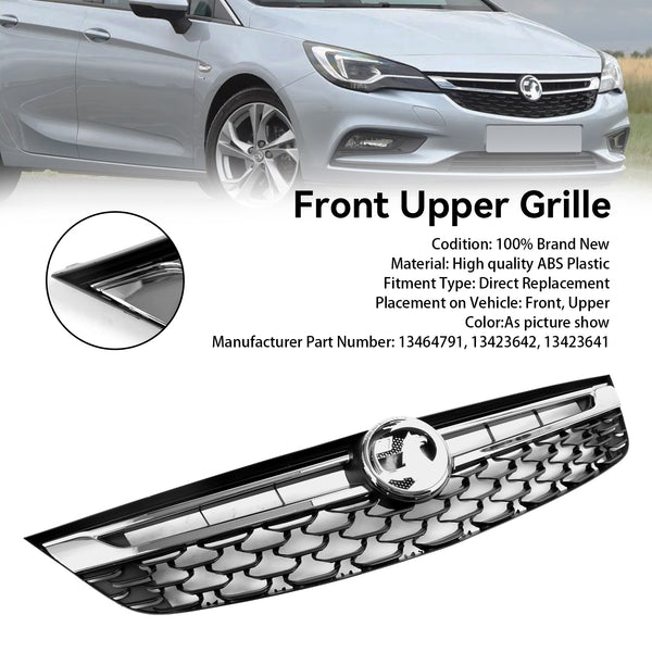 2015-2019 VAUXHALL ASTRA K (Pre Facelift MK7) Black Chrome Front Bumper Grill Grille