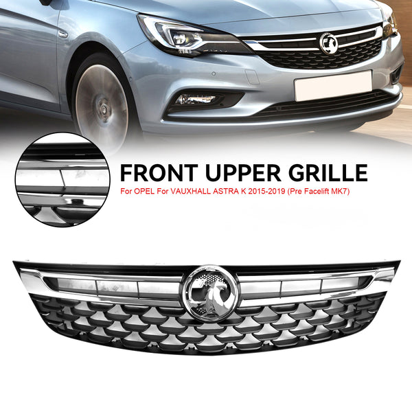 2015-2019 VAUXHALL ASTRA K (Pre Facelift MK7) Black Chrome Front Bumper Grill Grille