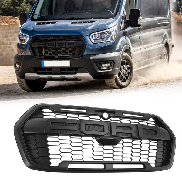 Ersatz-Frontstoßstangengrill für Ford Transit 150 250 350 2020–2024, mattschwarzer Grill