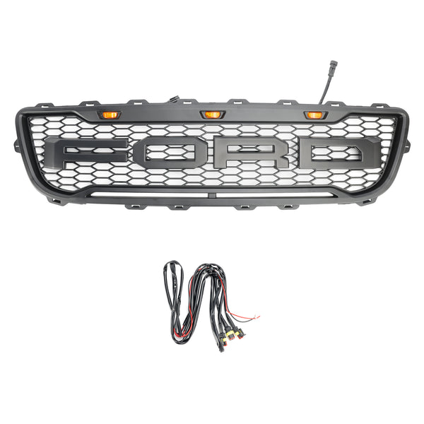 Ford F150 1999–2003, mattschwarzer Waben-Stoßstangengrill vorne mit LED