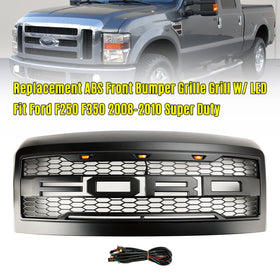 Ford F250 F350 2008-2010 Super Duty Front Bumper Grille Grill w/Lights