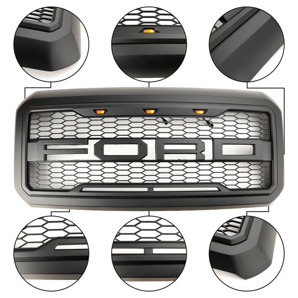 2011-2016 Ford F250 F350 F450 F550 Grille de pare-chocs avant super résistante avec LED générique