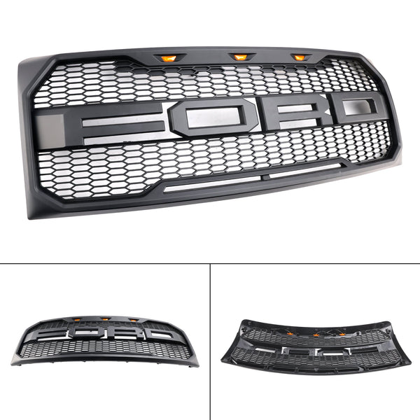 2009-2014 F150 Ford Black Raptor Style främre stötfångargrill med LED Generic