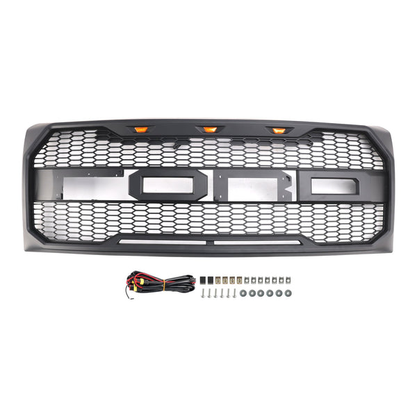 Ford F150 2009–2014, schwarzer Raptor-Stil, Frontstoßstangengrill mit LED, generisch