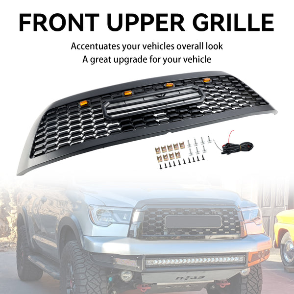 2008-2018 Toyota Sequoia Front Bumper Grill Matte Black Grille With Led Lights