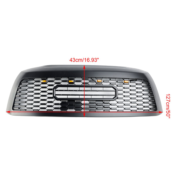 2008-2018 Toyota Sequoia Front Bumper Grill Matte Black Grille With Led Lights