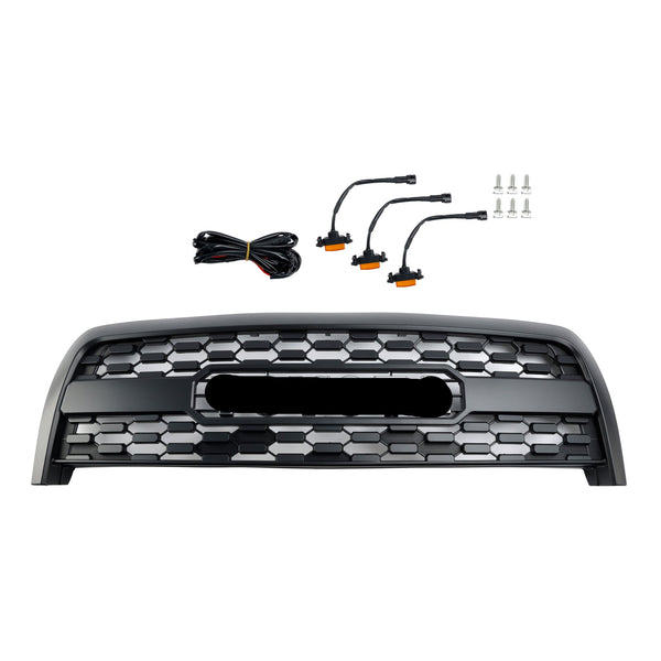 2003-2006 Toyota Tundra TRD PRO Style Front Bumper Grill Replacement Matte Black Grille W/ LED