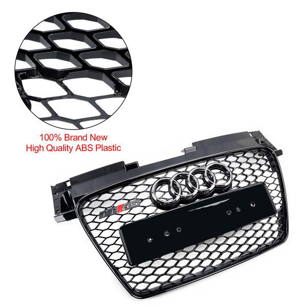 2006–2014 Audi TT TTS Gloss Black RS Style Front Honeycomb Grille Grill Generic