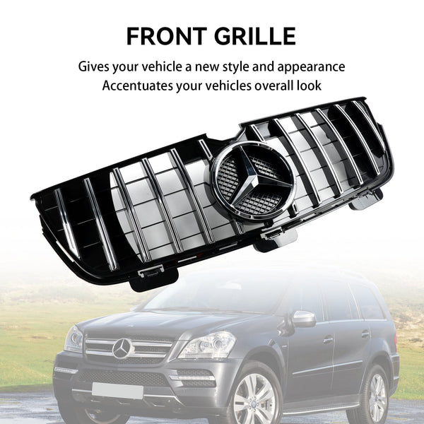 06.2009-12.2012 Mercedes-Benz GL X164 GL450 GL500 Chrome Voorbumper Grill Grill Generiek