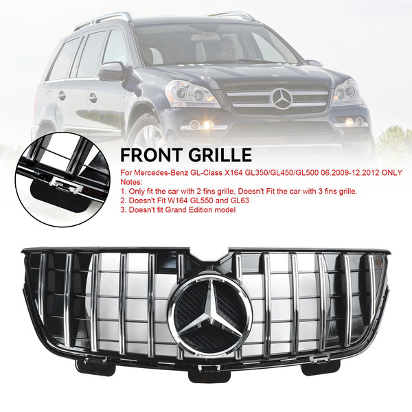 06.2009-12.2012 Mercedes-Benz GL X164 GL450 GL500 Grille de pare-chocs avant chromée générique