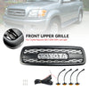 2001-2004 Toyota Sequoia Matte Black Front Bumper Grill Grille W/ Led Light Generic