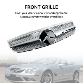 2007-2008 Mercedes R230 SL550 SL600 1 Fin Star Voorbumper Bovengrill Algemeen