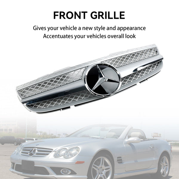 2007–2008 Mercedes R230 SL550 SL600 1 Fin Star Frontstoßstange Oberer Grill Generisch