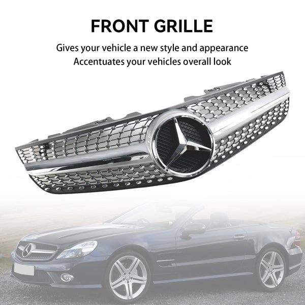 2009-2012 Mercedes Benz R230 SL550 SL600 Diamant Pare-chocs avant Grille supérieure générique