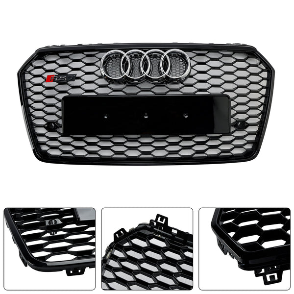 2016-2018 Audi A7 C7 S7 Facelift RS7-stijl Honingraat voorbumpergrille Grill Zwart Generiek