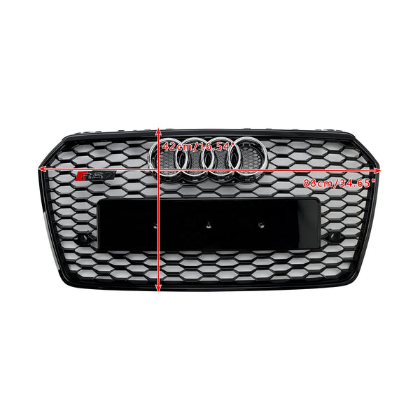 2016-2018 Audi A7 C7 S7 Facelift RS7-stijl Honingraat voorbumpergrille Grill Zwart Generiek