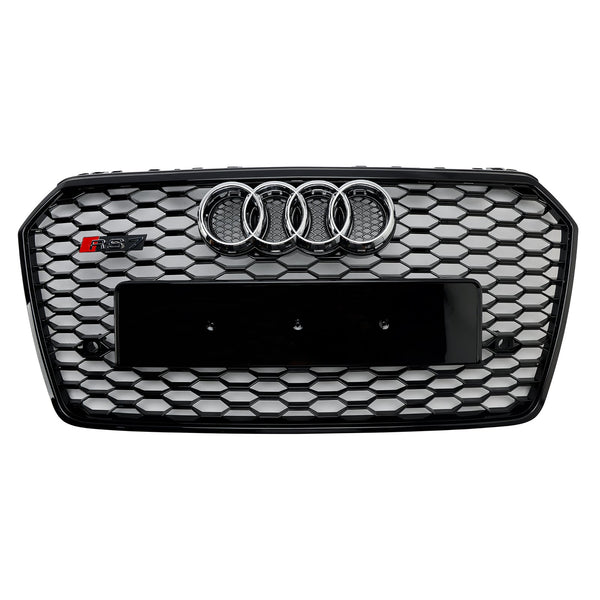 2016-2018 Audi A7 C7 S7 Facelift RS7 Style Grille de pare-chocs avant en nid d'abeille Noir Générique