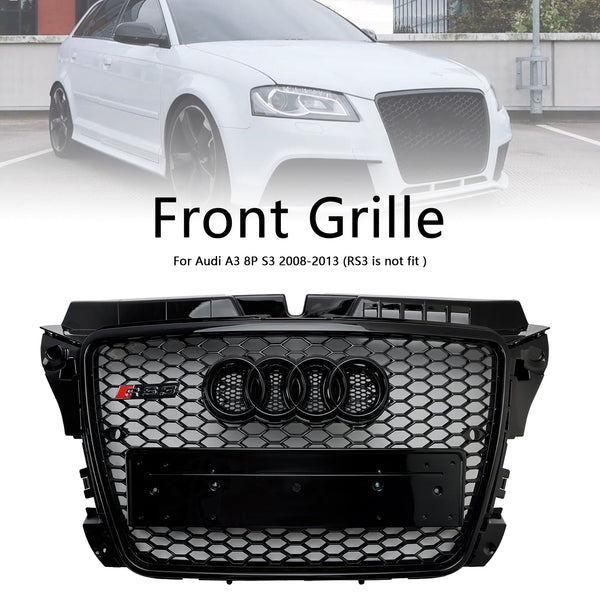 2008-2013 Audi A3 8P RS3 Style Honeycomb främre stötfångare Grill Generic