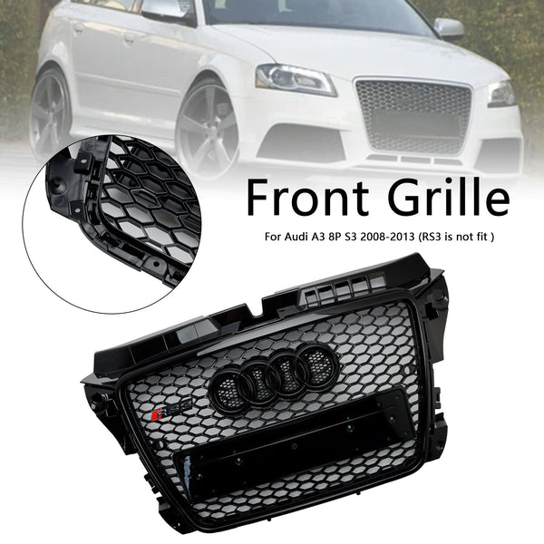 2008-2013 Audi A3 8P RS3 Style Honeycomb Front Bumper Grille Grill Generic