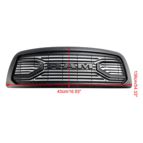 2009-2012 Dodge Ram 1500 Matte Black Front Bumper Grill Grille W/ Led Light Generic