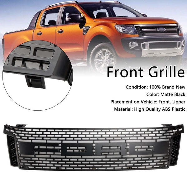 2012-2014 Ford Ranger T6 PX1 Matt Black Front Bumper Grill Grille