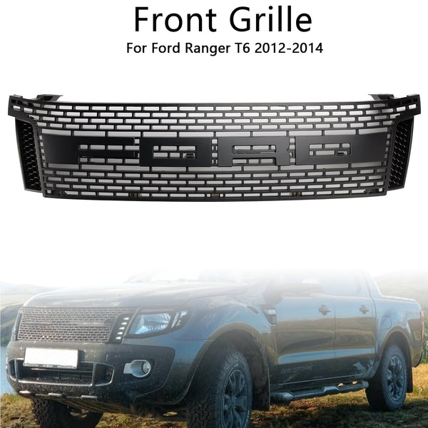 2012-2014 Ford Ranger T6 PX1 Matt Black Front Bumper Grill Grille Generic