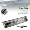 2012-2014 Ford Ranger T6 Matt Black Front Bumper Grill Grille w/ LED Light Generic