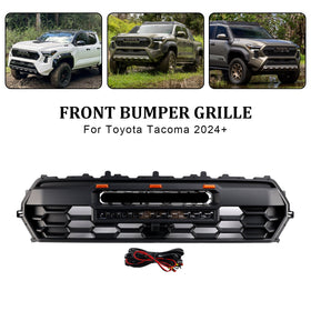 2024 Toyota Tacoma TRD PRO Style Front Bumper Grill Black Grille With LED & Light Bar