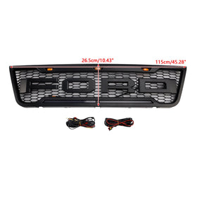 2003-2007 Ford E150 E250 E350 Black Front Bumper Grill Grille With Led Generic