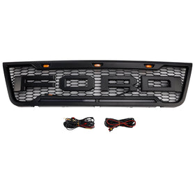 2003-2007 Ford E150 E250 E350 Black Front Bumper Grill Grille With Led Generic