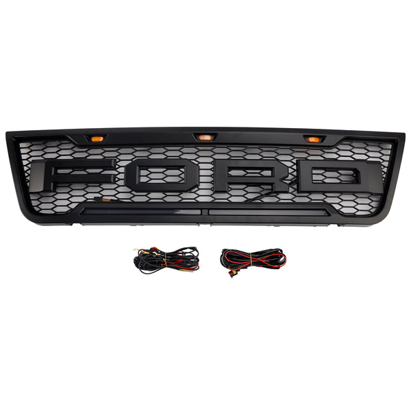 2003-2007 Ford E150 E250 E350 Černý přední nárazník Grill Grille s LED generic