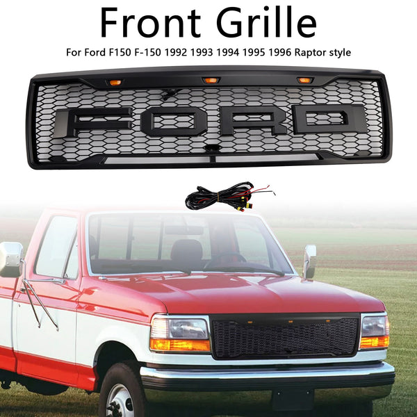 1992-1996 Ford F150 Matte Black Front Honeycomb grade