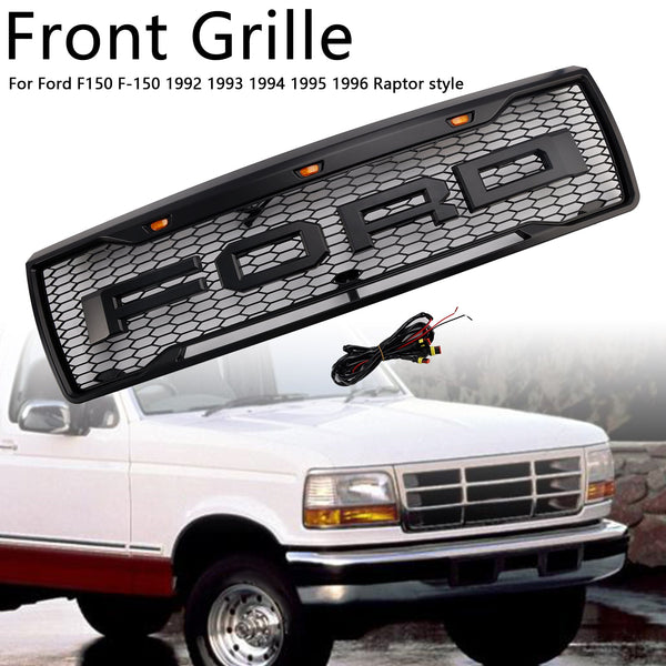 1992-1996 Ford F150 Matte Black Front Honeycomb grade