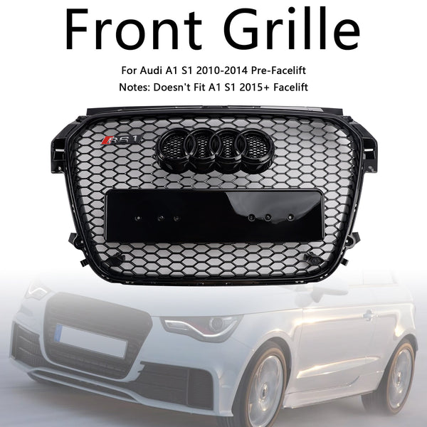 2010-2014 Audi A1 S1 Gloss Black Front Front Leatcomb Bumper Grill Grille Generic