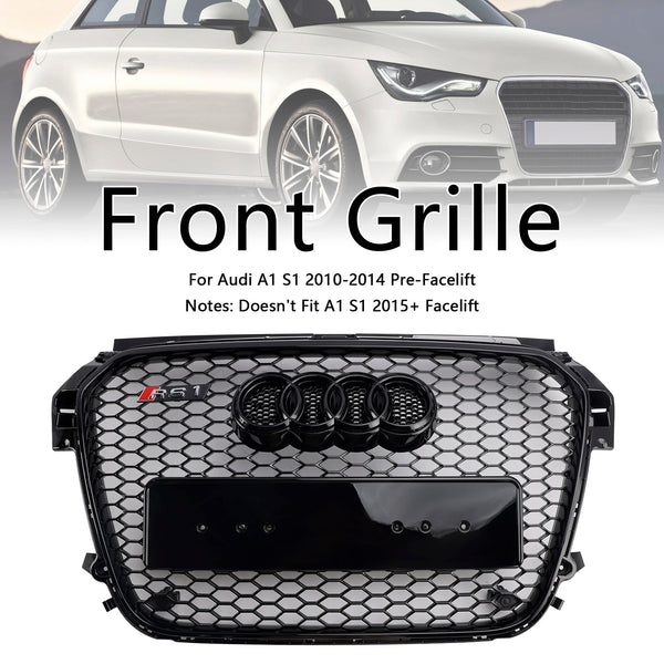2010-2014 Audi A1 S1 Gloss Black Front Front Leatcomb Bumper Grill Grille Generic