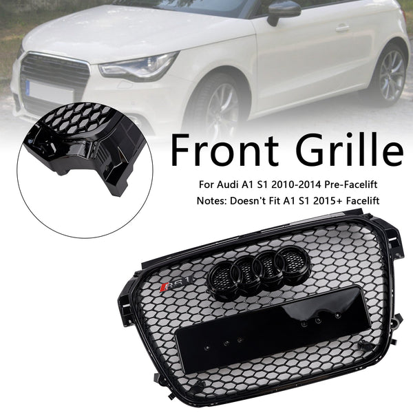 2010-2014 Audi A1 S1 Gloss Black Front Front Leatcomb Bumper Grill Grille Generic