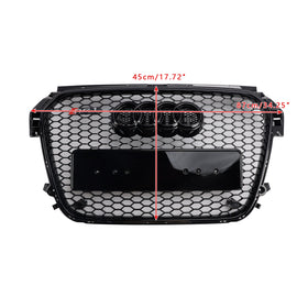 2010-2014 Audi A1 S1 Gloss Black Front Honeycomb Bumper Grill Grille Generic