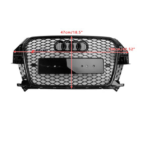 2011-2015 Audi Q3 RSQ3 Style Gloss Black Front Honeycomb Mesh Grille 5060531048501 Generic