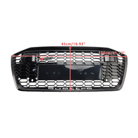 2019-2023 Audi A6 C8 S6 W/ACC RS6 Style Honeycomb Mesh Front Grill Grille