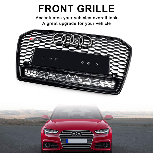 2016-2018 Audi A6 C7 C7PA Facelift Zwart RS6-stijl Honingraatgaas voorgrille Algemeen