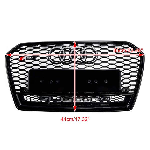 2016-2018 Audi S6 C7 C7PA Facelift Zwart RS6-stijl Honingraatgaas voorgrille Algemeen